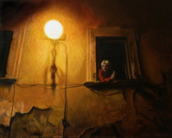 Watcher in the Night// egg tempera and oil //A. Belov //2013// all rights reserved