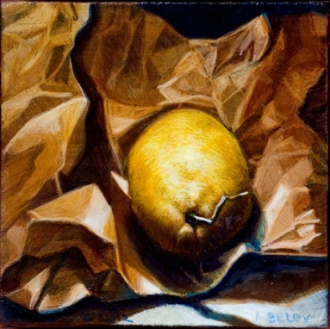 Limone #2 //Egg tempera and oil on linen //Anne Belov // all rights reserved