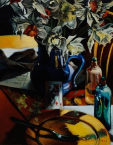 Breakfast With The Queen of Diamonds//oil on linen//Anne Belov // 2006 /all right reserved/